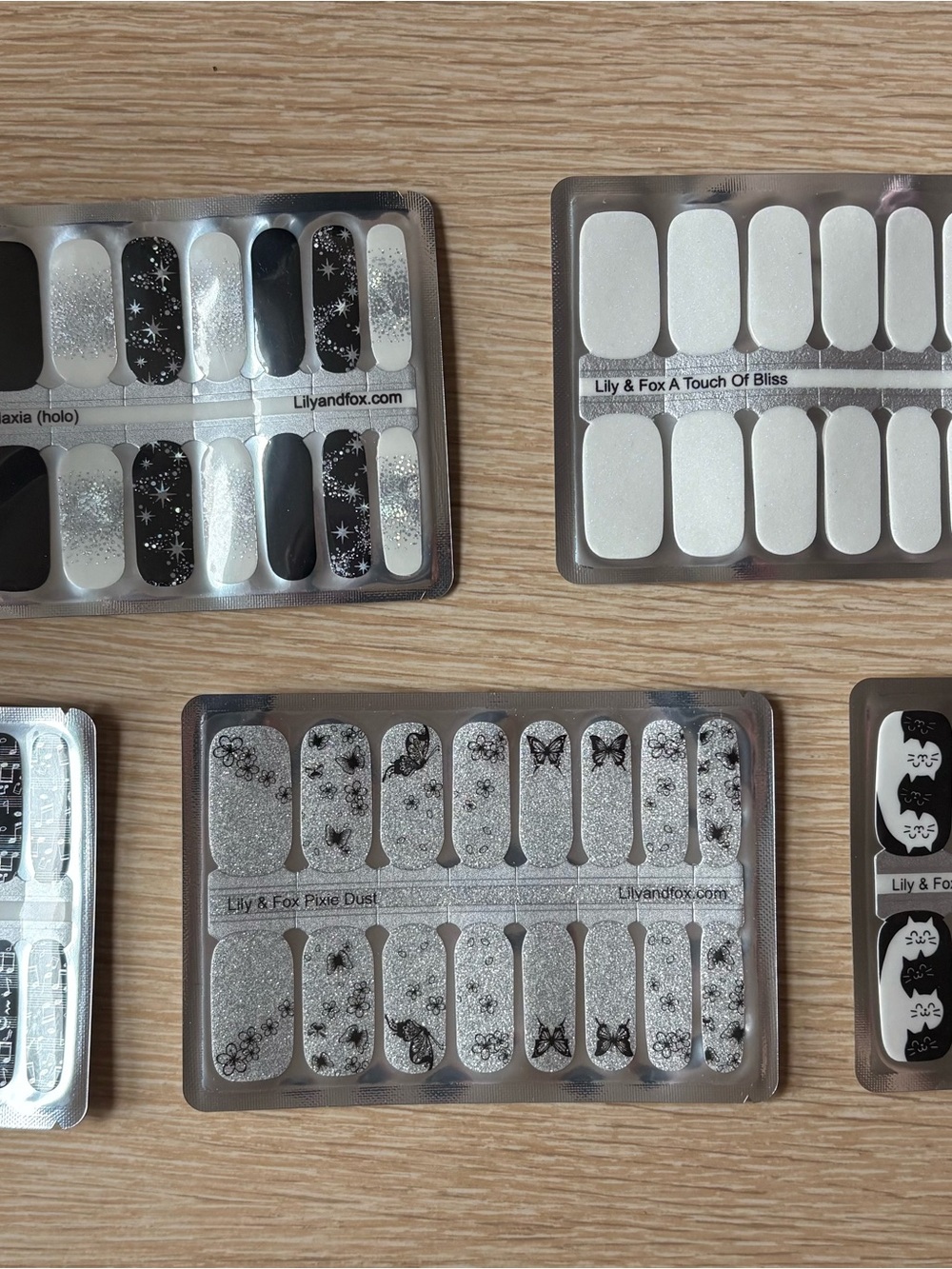 NIB Lily & Fox Black & Whites nail wrap sets. Quick and easy manicure